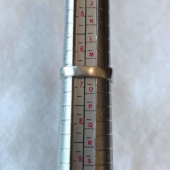 VTG Sterling Silver 925 Diamond Cut Modernist Asymmetric Dome Band Ring Sz 6.5 - Picture 9 of 16